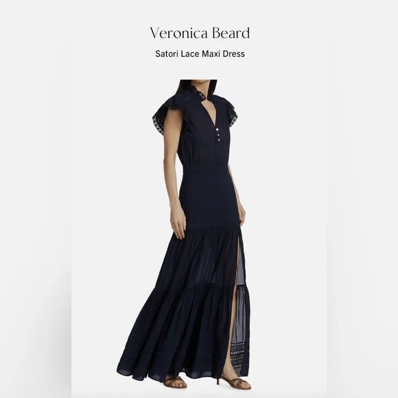 Veronica Beard - Satori Maxi Dress in Ink - Picture 2 of 10